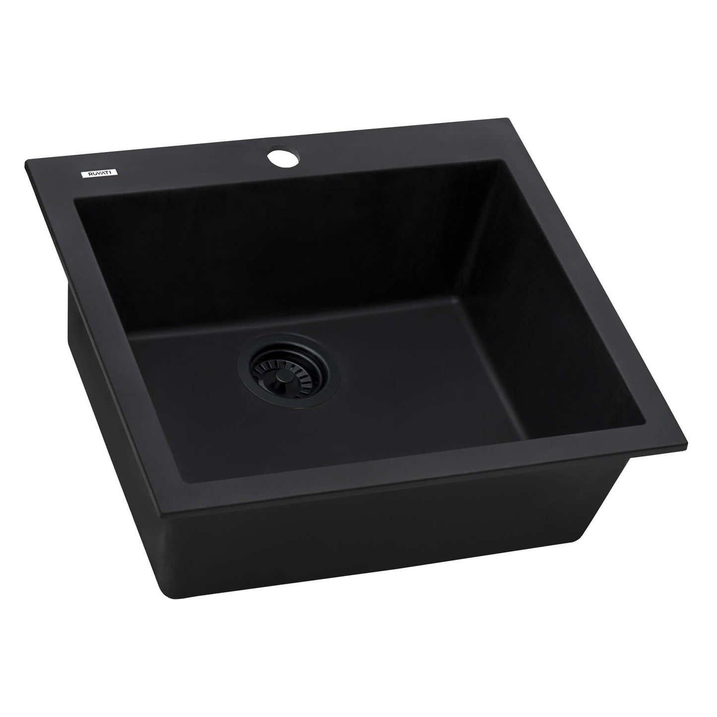 Ruvati 23 x 20 inch epiGranite Drop-in Topmount Granite Composite Single Bowl Kitchen Sink - RVG1023