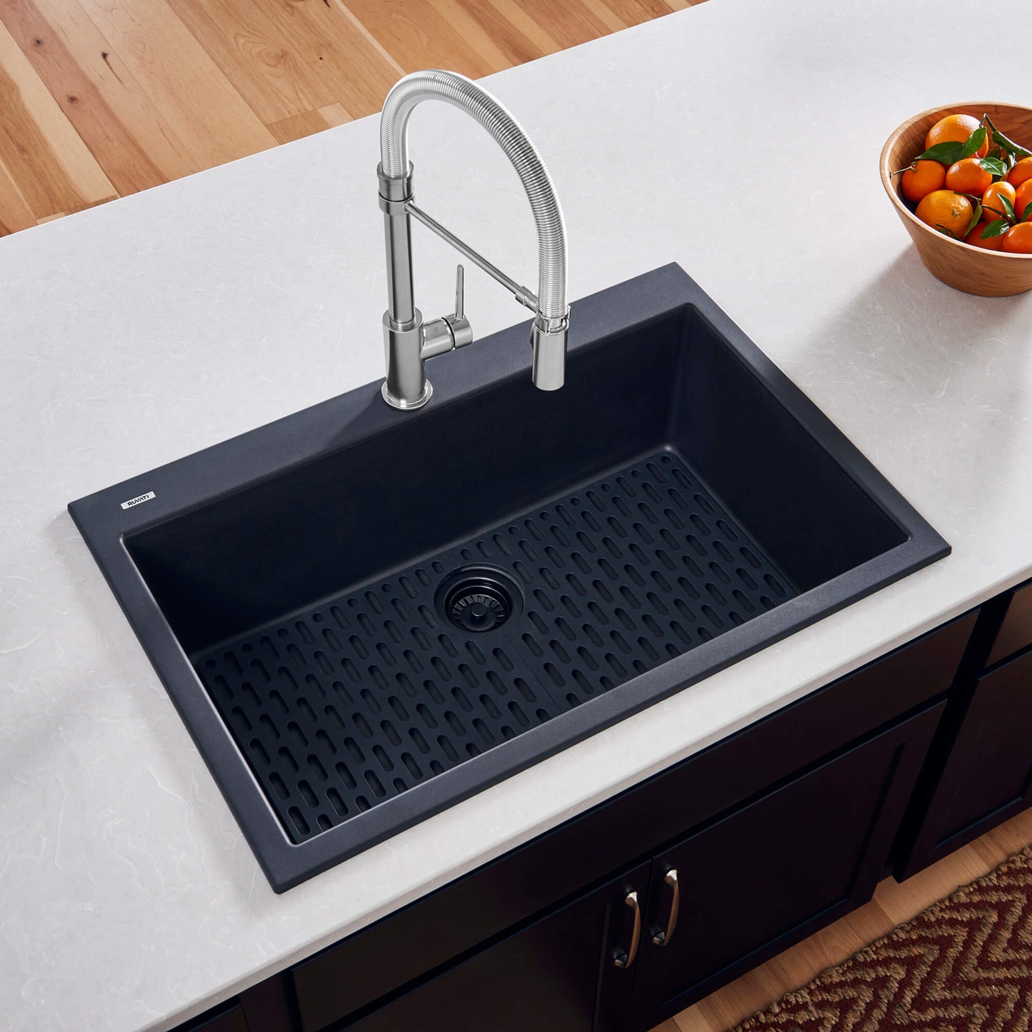 Ruvati 27 x 20 inch Drop-in Topmount Granite Composite Single Bowl Kitchen Sink - RVG1027