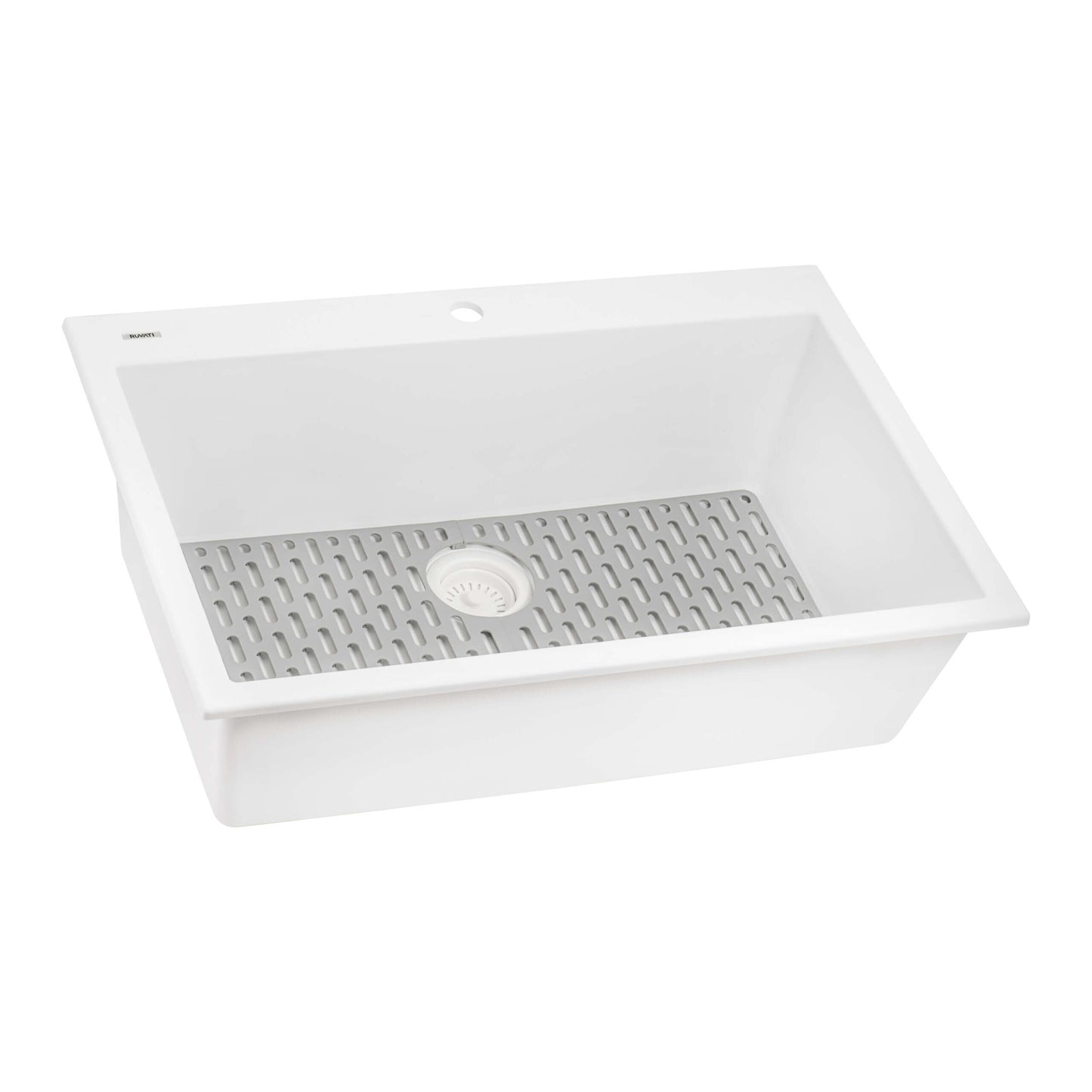 Ruvati 27 x 20 inch Drop-in Topmount Granite Composite Single Bowl Kitchen Sink - RVG1027