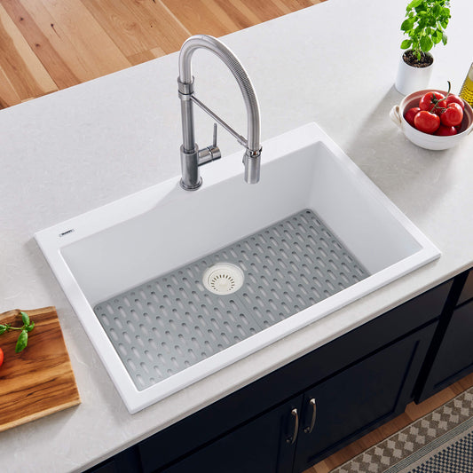 Ruvati 27 x 20 inch Drop-in Topmount Granite Composite Single Bowl Kitchen Sink - RVG1027