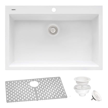 Ruvati 30 x 20 inch epiGranite Drop-in Topmount Granite Composite Single Bowl Kitchen Sink -RVG1030