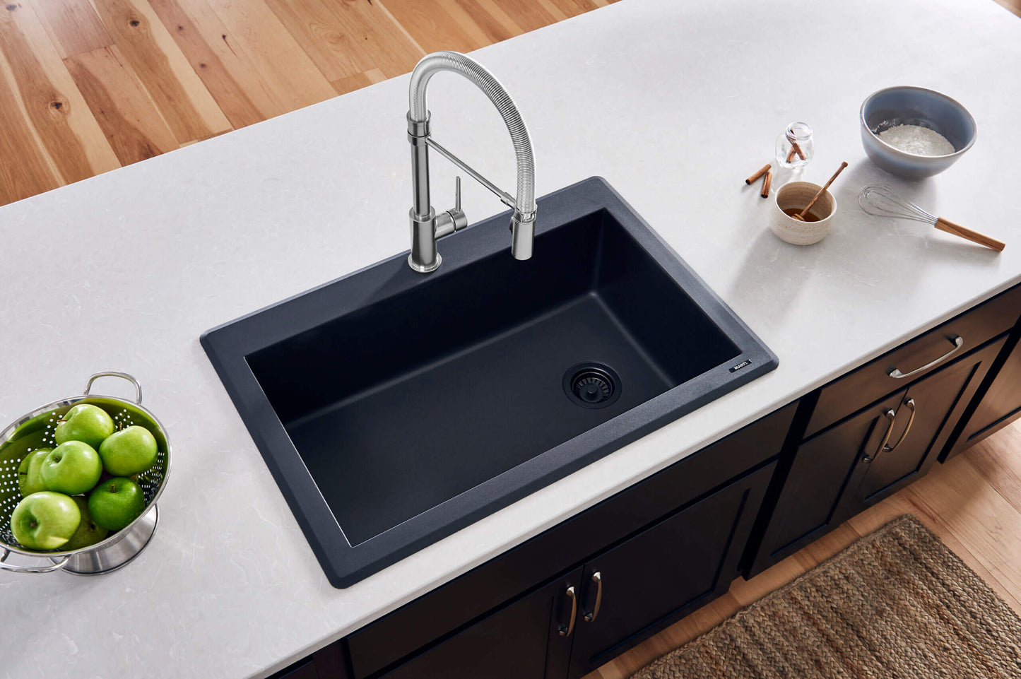 Ruvati 33 x 22 inch epiGranite Drop-in Topmount Granite Composite Single Bowl Kitchen Sink - RVG1033