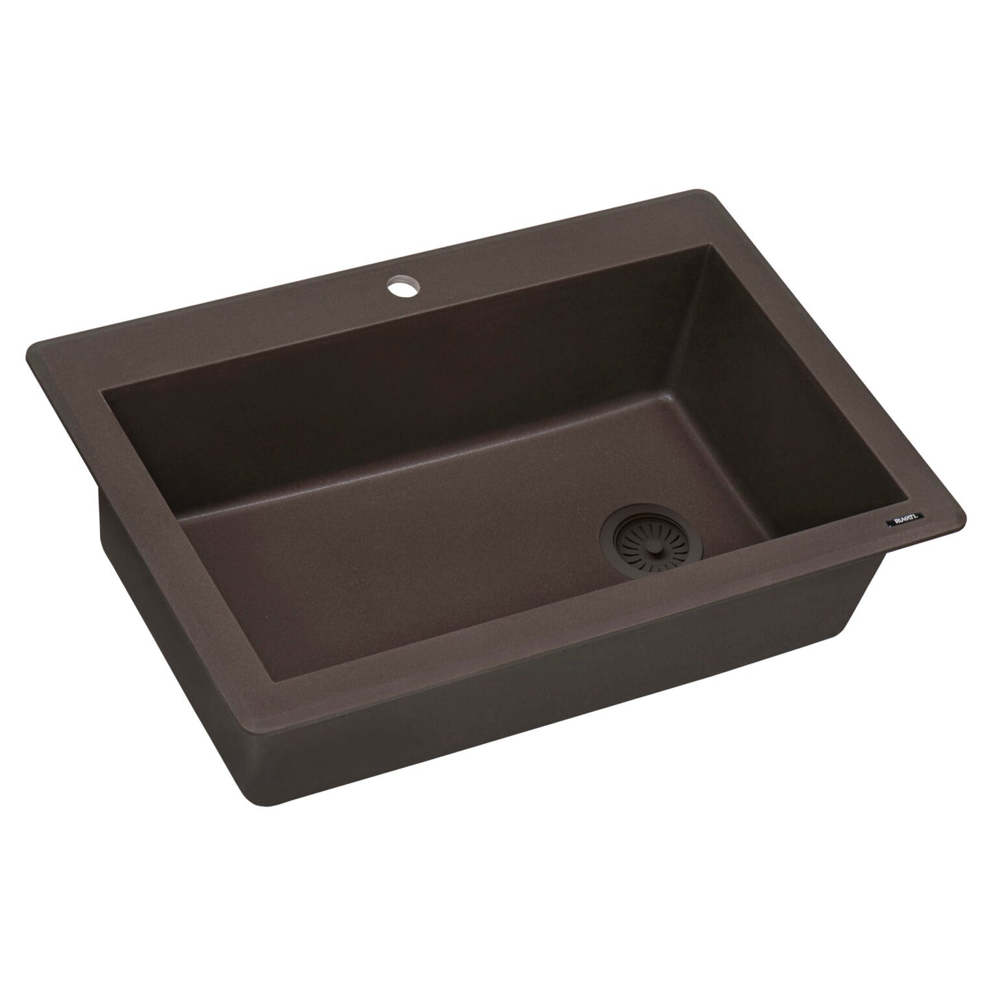 Ruvati 33 x 22 inch epiGranite Drop-in Topmount Granite Composite Single Bowl Kitchen Sink - RVG1033