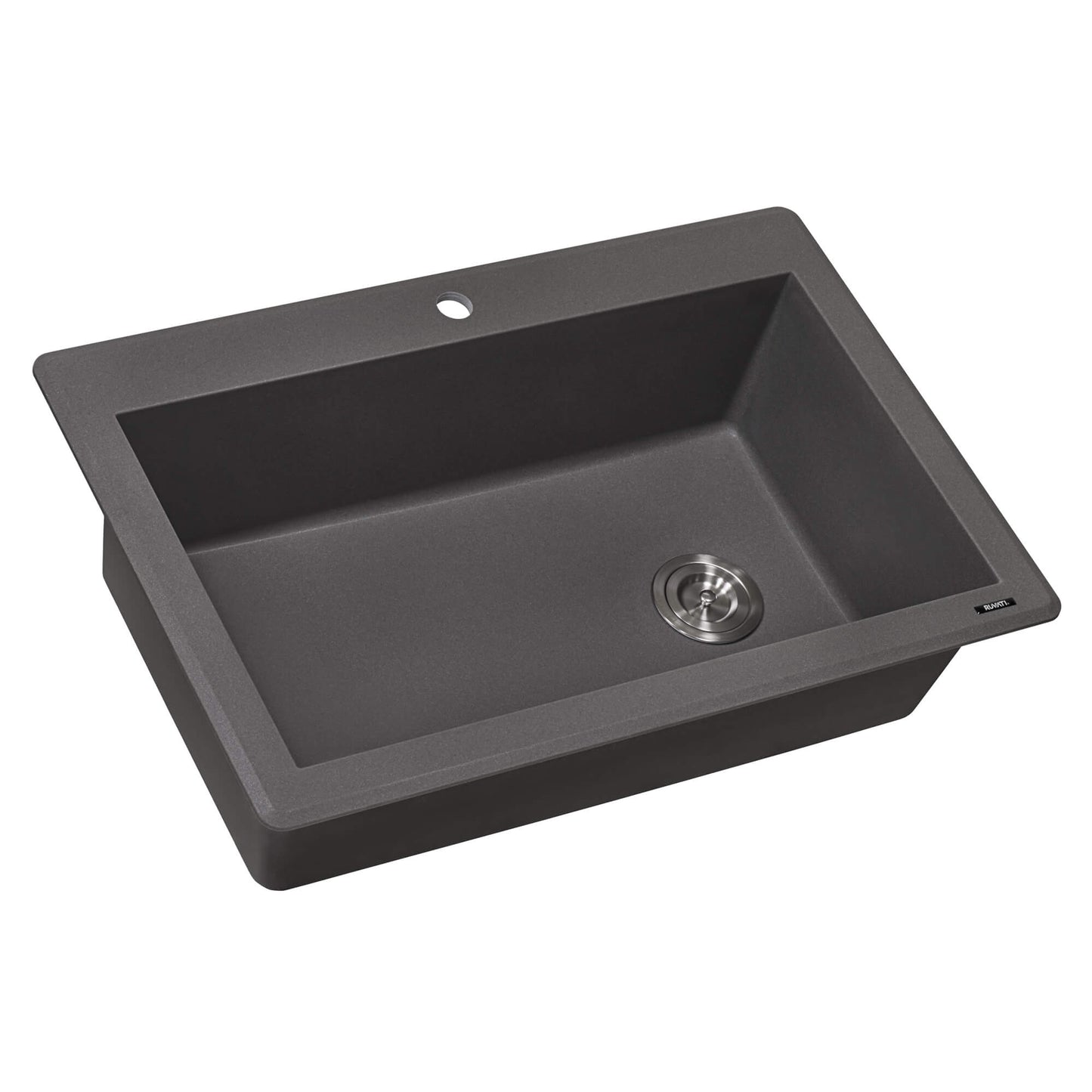 Ruvati 33 x 22 inch epiGranite Drop-in Topmount Granite Composite Single Bowl Kitchen Sink - RVG1033