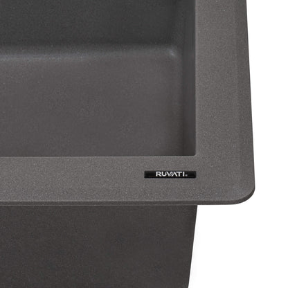 Ruvati 33 x 22 inch epiGranite Drop-in Topmount Granite Composite Single Bowl Kitchen Sink - RVG1033