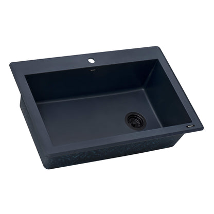 Ruvati 33 x 22 inch epiGranite Drop-in Topmount Granite Composite Single Bowl Kitchen Sink - RVG1033