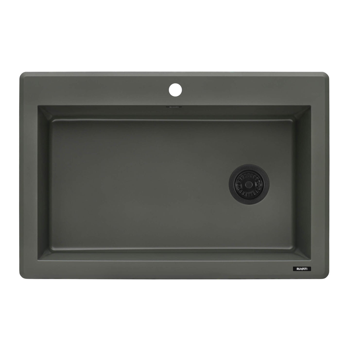 Ruvati 33 x 22 inch epiGranite Drop-in Topmount Granite Composite Single Bowl Kitchen Sink - RVG1033