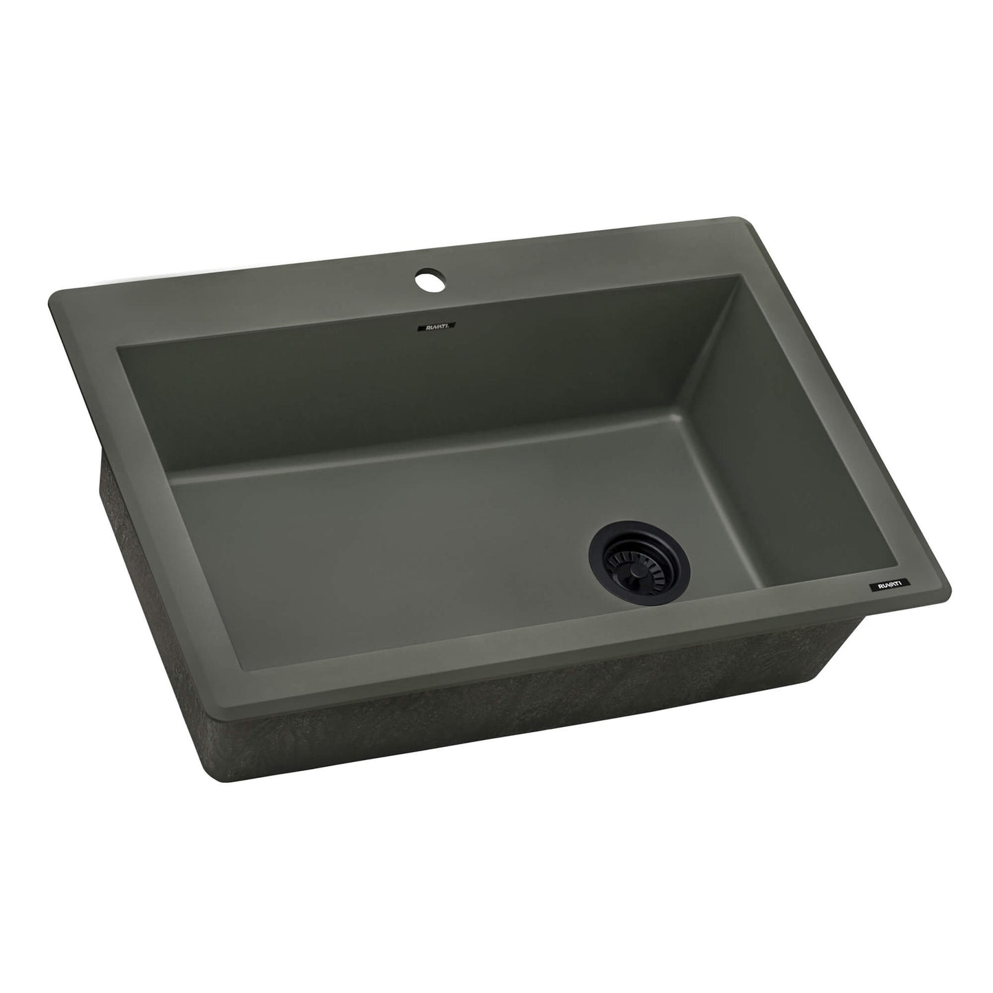 Ruvati 33 x 22 inch epiGranite Drop-in Topmount Granite Composite Single Bowl Kitchen Sink - RVG1033