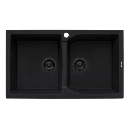 Ruvati 34 x 20 inch epiGranite Dual-Mount Granite Composite Double Bowl Kitchen Sink - RVG1319