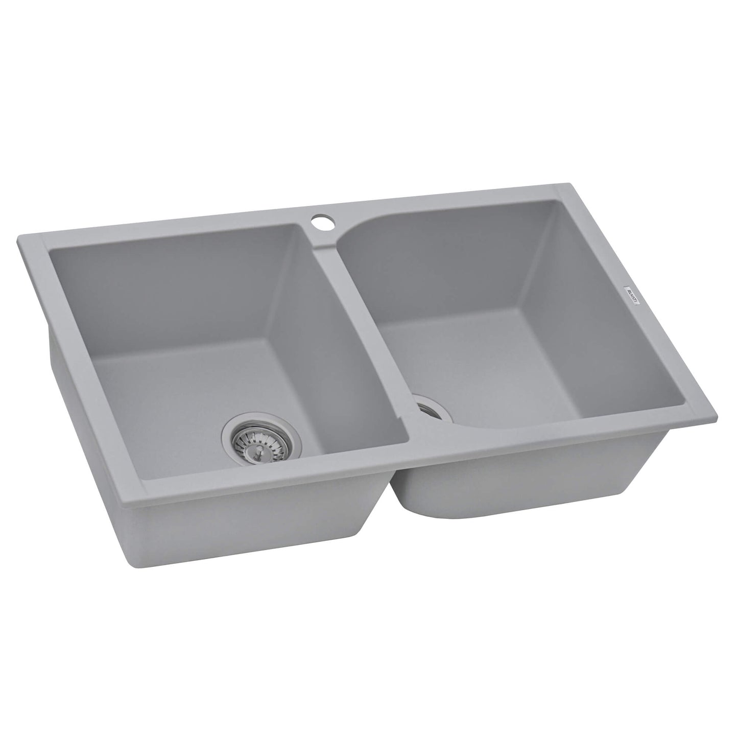 Ruvati 34 x 20 inch epiGranite Dual-Mount Granite Composite Double Bowl Kitchen Sink - RVG1319