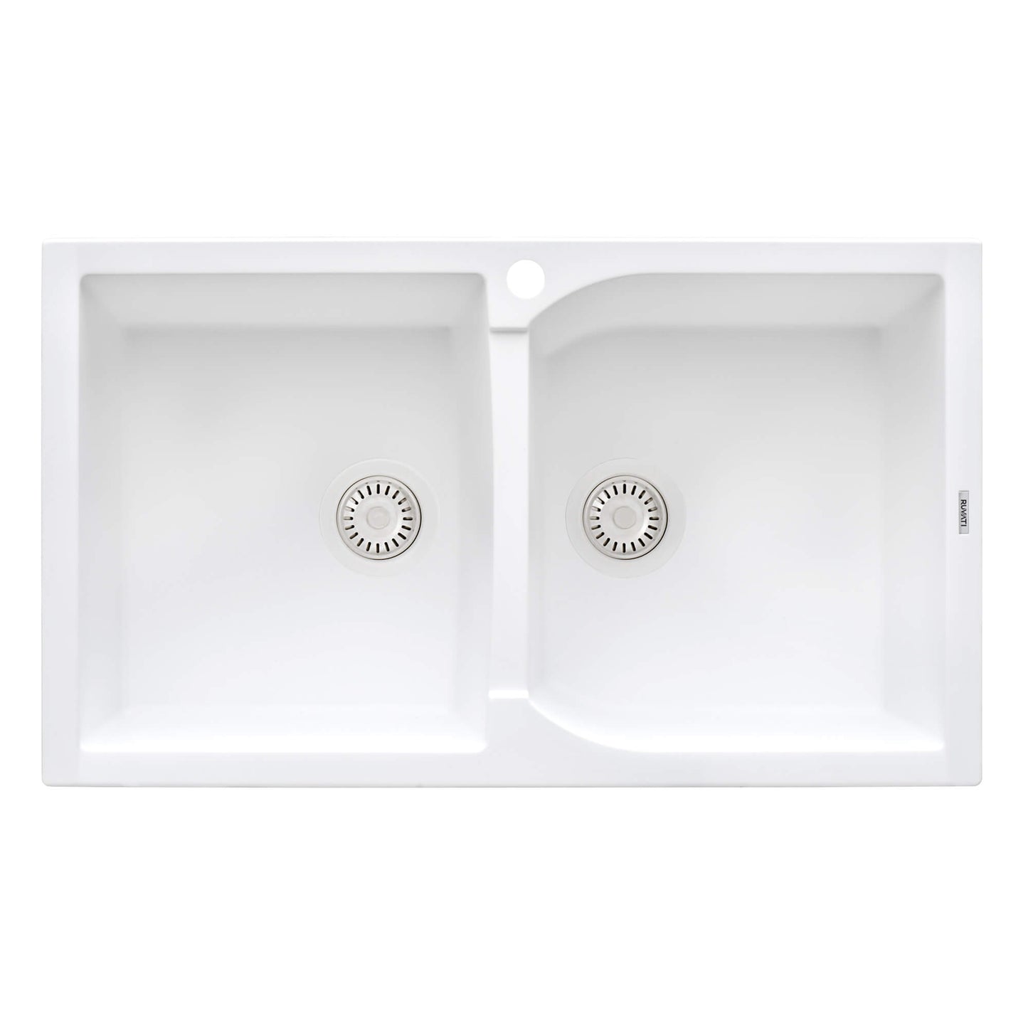 Ruvati 34 x 20 inch epiGranite Dual-Mount Granite Composite Double Bowl Kitchen Sink - RVG1319