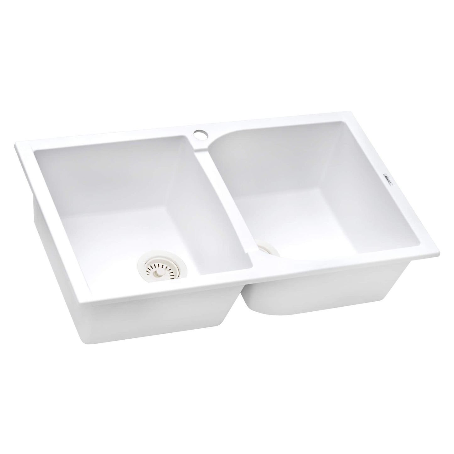 Ruvati 34 x 20 inch epiGranite Dual-Mount Granite Composite Double Bowl Kitchen Sink - RVG1319