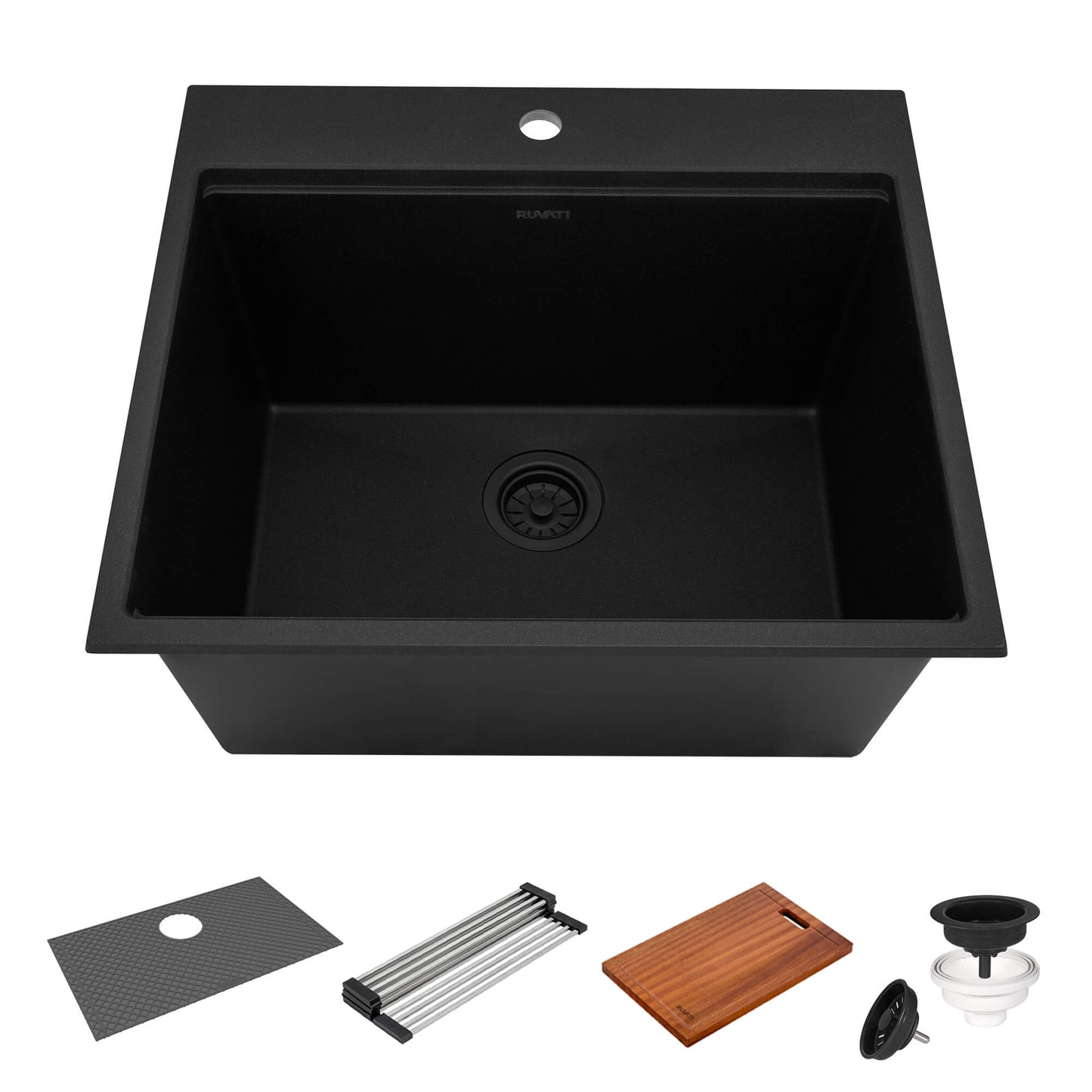 Ruvati 25-inch epiRock Workstation  Top Mount Laundry Sink - RVG1321