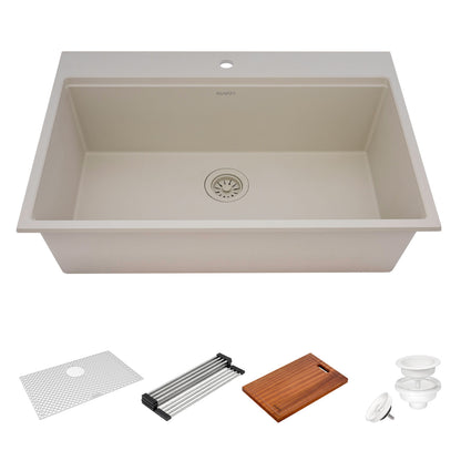 Ruvati 33-inch epiRock Workstation Topmount Kitchen Sink - RVG1325