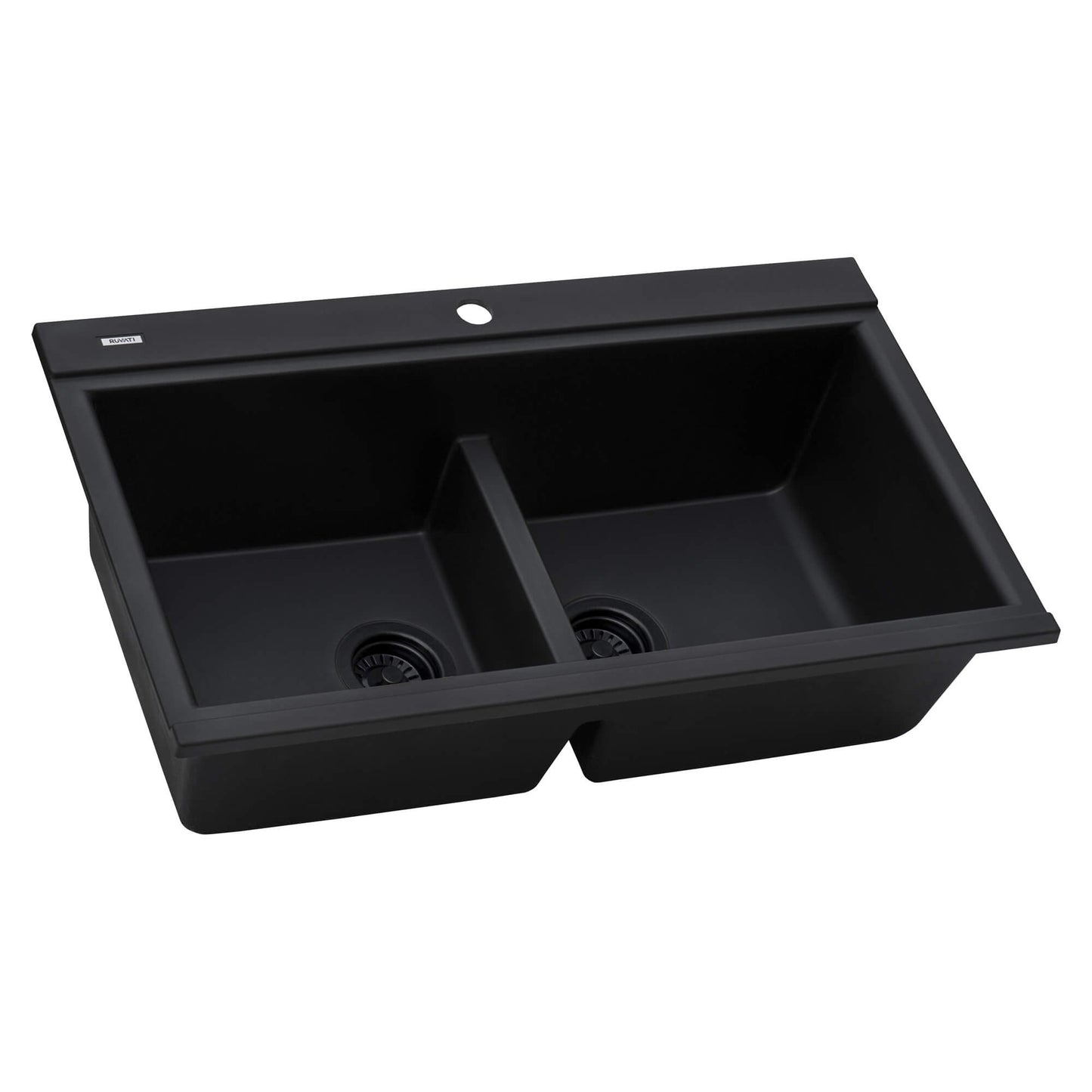 Ruvati 34 inch epiGranite Topmount Workstation Ledge Granite Composite Kitchen Sink - RVG1350