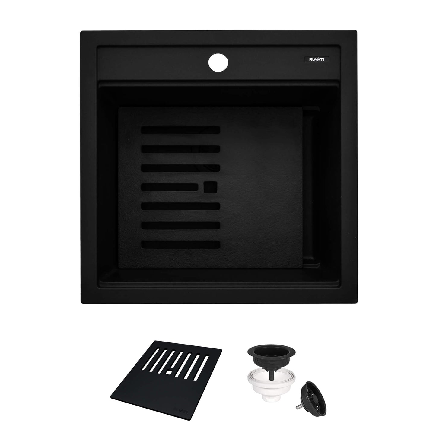 Ruvati 20-inch epiCube Granite Composite Workstation Drop-in Topmount Wet Bar Prep Sink - RVG1620