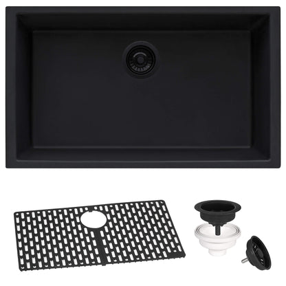 Ruvati 27 x 18 inch Granite Composite Undermount Single Bowl Kitchen Sink - RVG2027