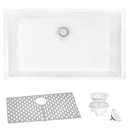 Ruvati 27 x 18 inch Granite Composite Undermount Single Bowl Kitchen Sink - RVG2027