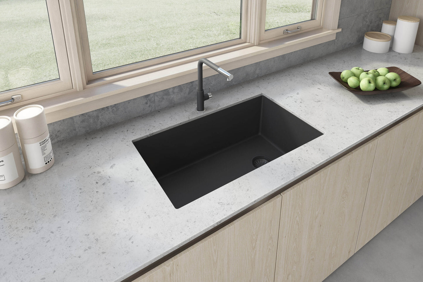 Ruvati 32 x 19 inch epiGranite Undermount Granite Composite Single Bowl Kitchen Sink - RVG2033