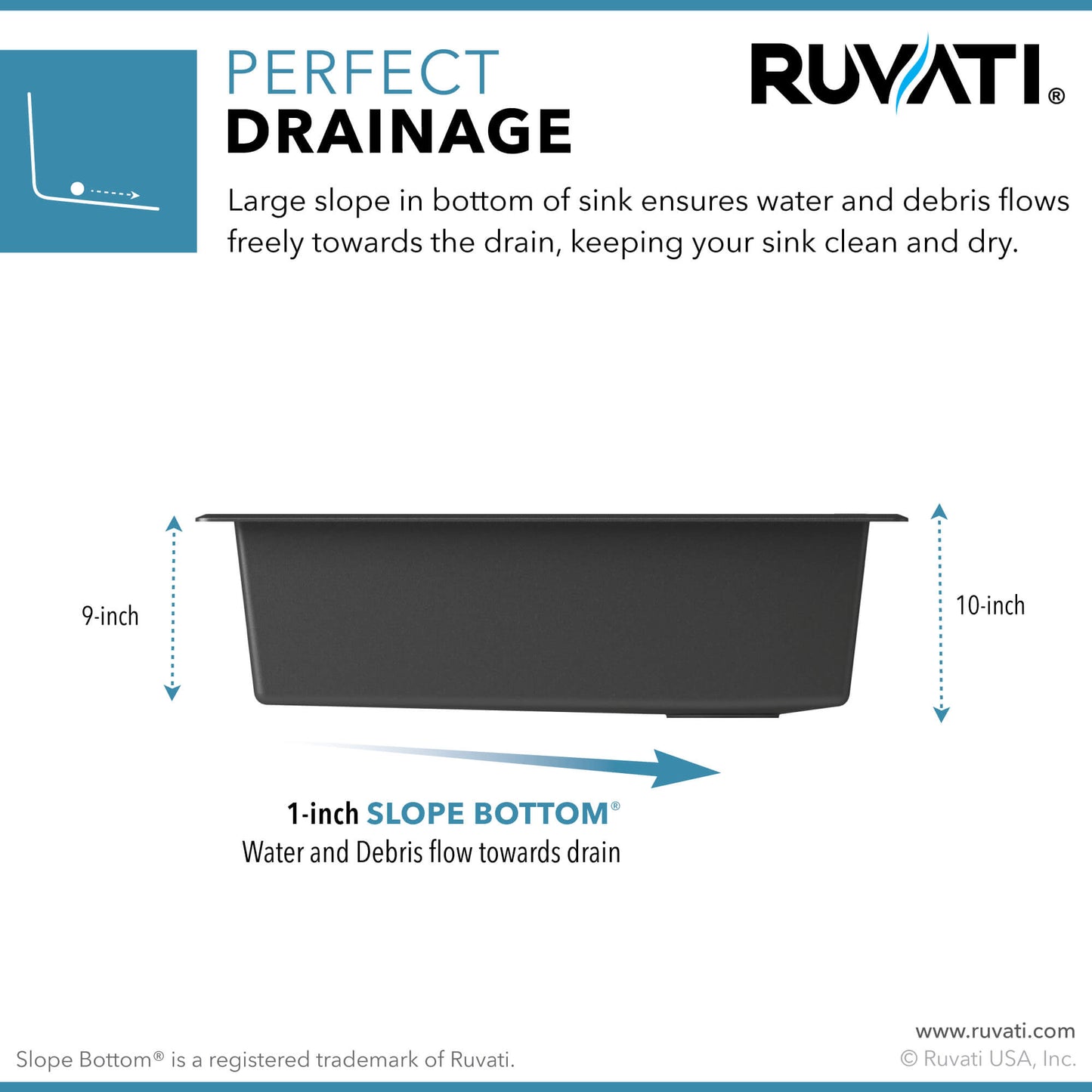 Ruvati 32 x 19 inch epiGranite Undermount Granite Composite Single Bowl Kitchen Sink - RVG2033