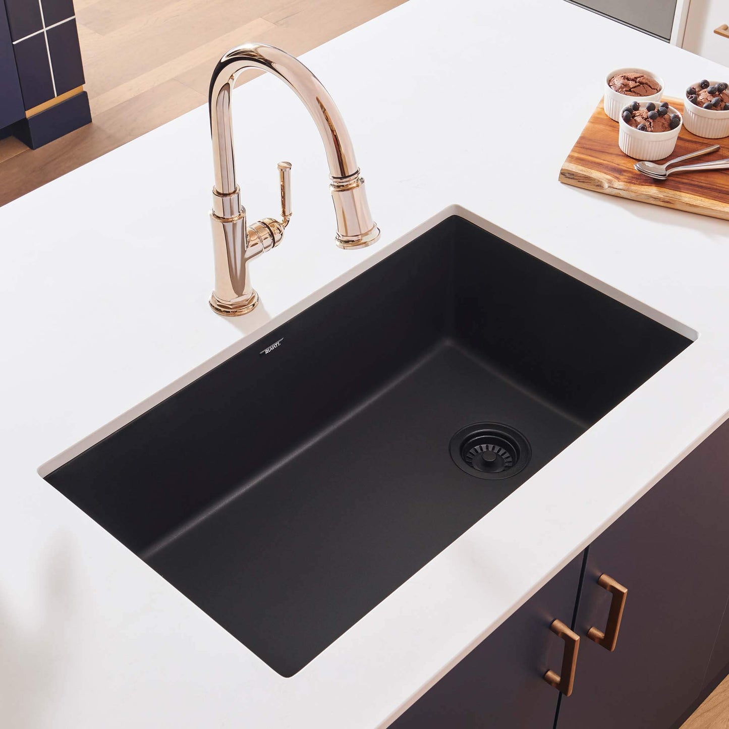 Ruvati 32 x 19 inch epiGranite Undermount Granite Composite Single Bowl Kitchen Sink - RVG2033