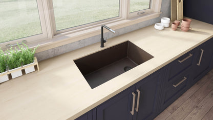 Ruvati 32 x 19 inch epiGranite Undermount Granite Composite Single Bowl Kitchen Sink - RVG2033