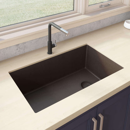 Ruvati 32 x 19 inch epiGranite Undermount Granite Composite Single Bowl Kitchen Sink - RVG2033