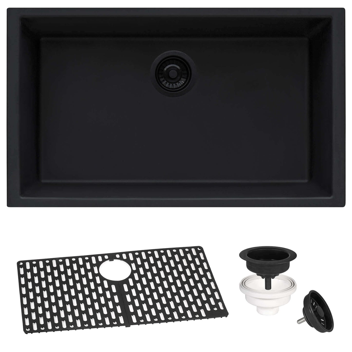 Ruvati 33 x 19 inch Granite Composite Undermount Single Bowl Kitchen Sink - RVG2080