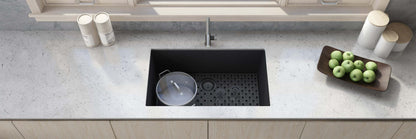 Ruvati 33 x 19 inch Granite Composite Undermount Single Bowl Kitchen Sink - RVG2080