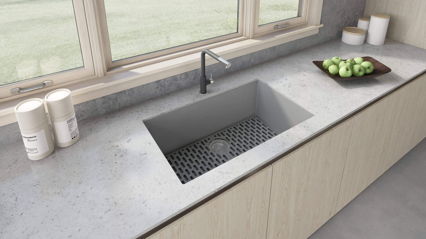 Ruvati 33 x 19 inch Granite Composite Undermount Single Bowl Kitchen Sink - RVG2080