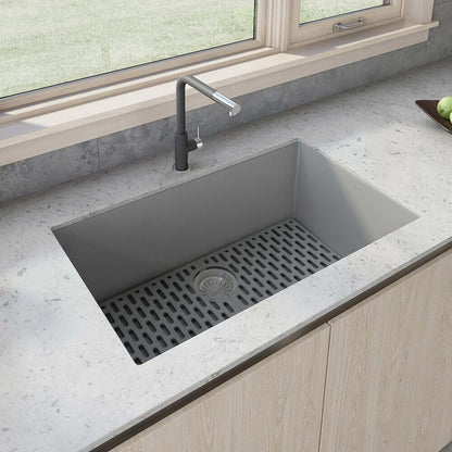 Ruvati 33 x 19 inch Granite Composite Undermount Single Bowl Kitchen Sink - RVG2080