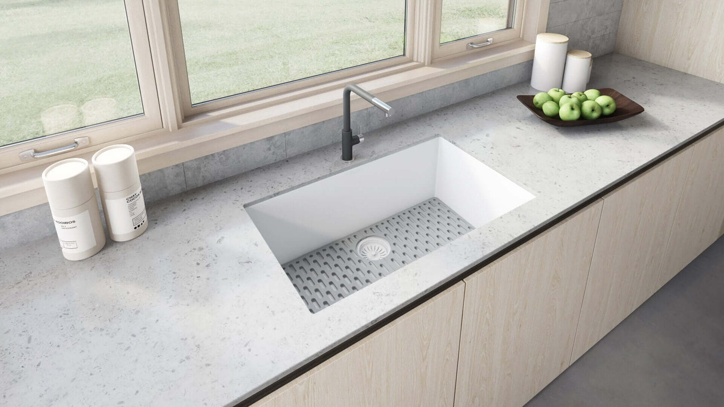 Ruvati 33 x 19 inch Granite Composite Undermount Single Bowl Kitchen Sink - RVG2080