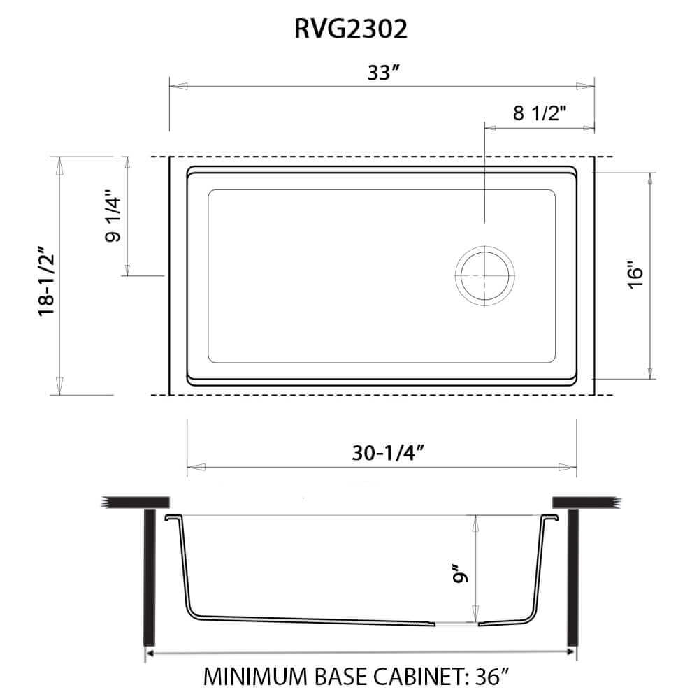 Ruvati 33-inch Granite Composite Workstation Undermount Kitchen Sink Single Bowl - RVG2302