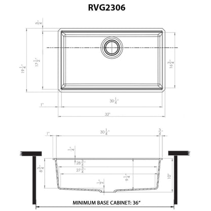 Ruvati 33-inch Undermount Workstation Granite Composite Kitchen Sink - RVG2306