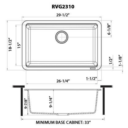 Ruvati 30-inch Granite Composite Workstation Dual Mount Kitchen Sink - RVG2310