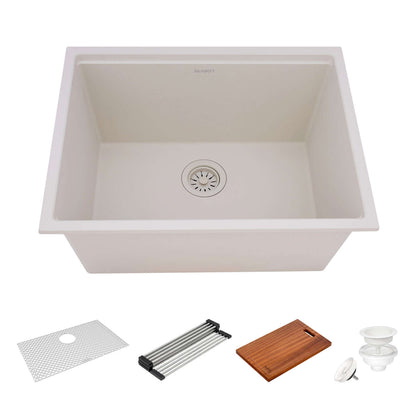 Ruvati 25-inch epiRock Workstation Undermount Laundry Sink - RVG2321