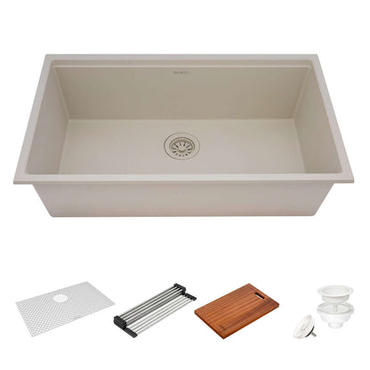 Ruvati 33-inch epiRock Workstation Undermount Kitchen Sink - RVG2325