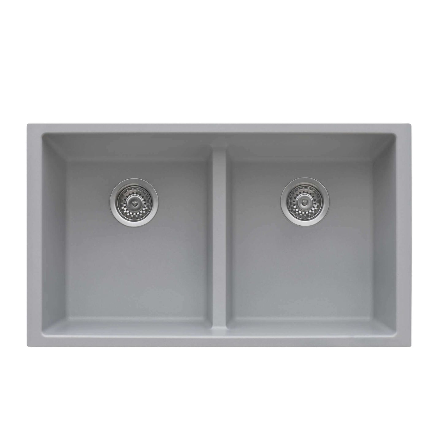 Ruvati 33 x 19 inch Granite Composite Undermount Double Bowl Low Divide Kitchen Sink - RVG2385