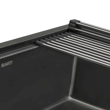 Ruvati 33 inch Stainless Steel Workstation Drop-in Topmount Kitchen Sink Single Bowl - RVH5003