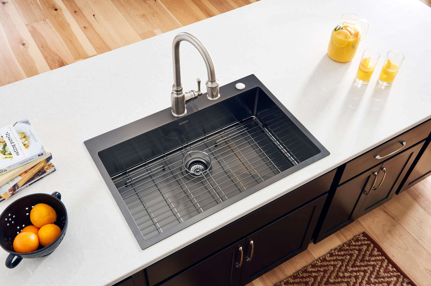 Ruvati 33 x 22 inch Stainless Steel Drop-in Topmount Kitchen Sink Single Bowl - RVH5005