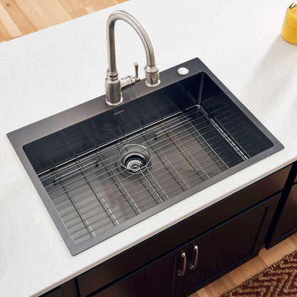 Ruvati 33 x 22 inch Stainless Steel Drop-in Topmount Kitchen Sink Single Bowl - RVH5005