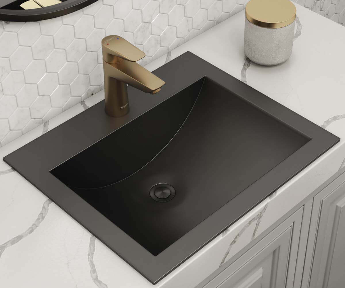 Ruvati 21 x 17 inch Drop-in Topmount Bathroom Sink Polished Brass Stainless Steel - RVH5110