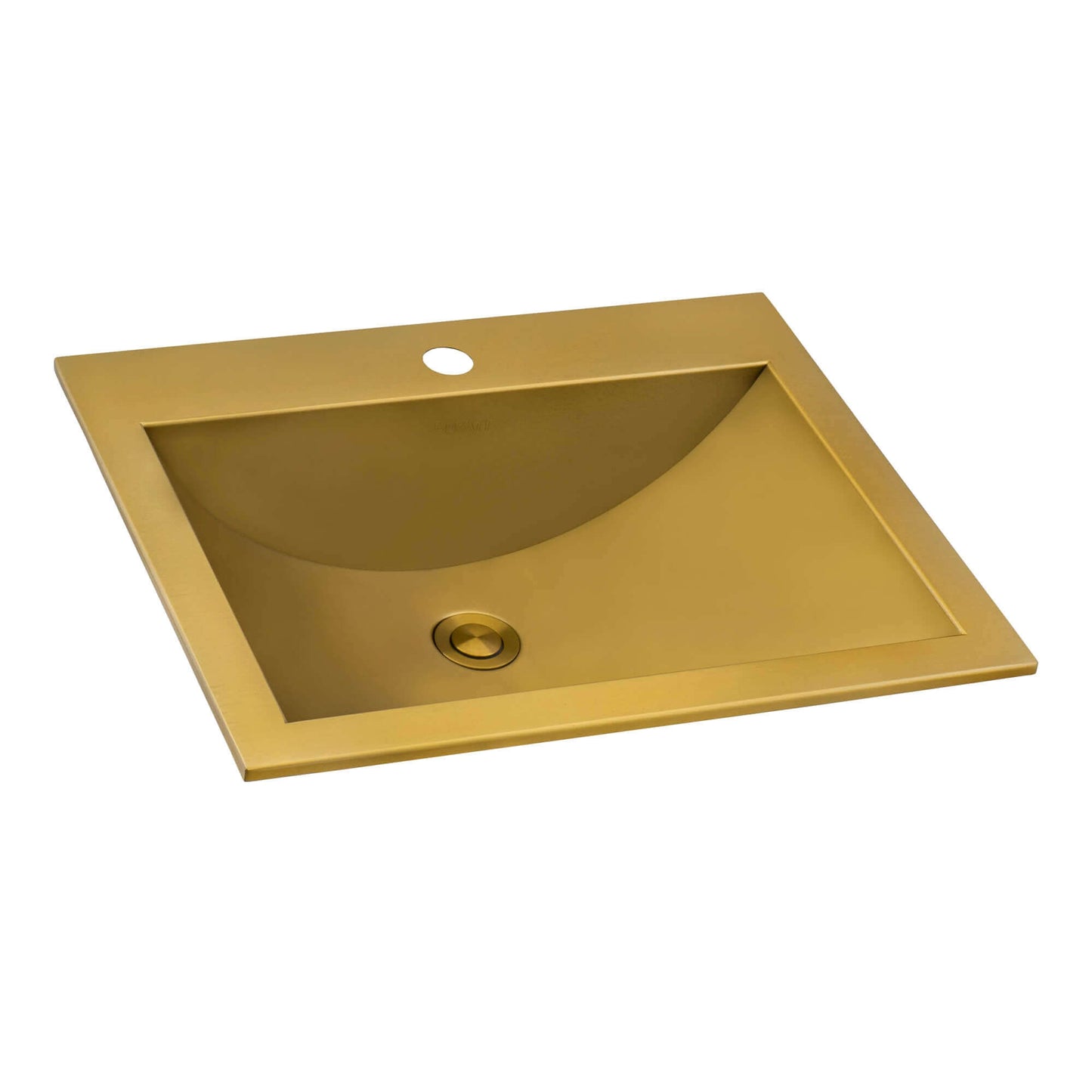 Ruvati 21 x 17 inch Drop-in Topmount Bathroom Sink Polished Brass Stainless Steel - RVH5110