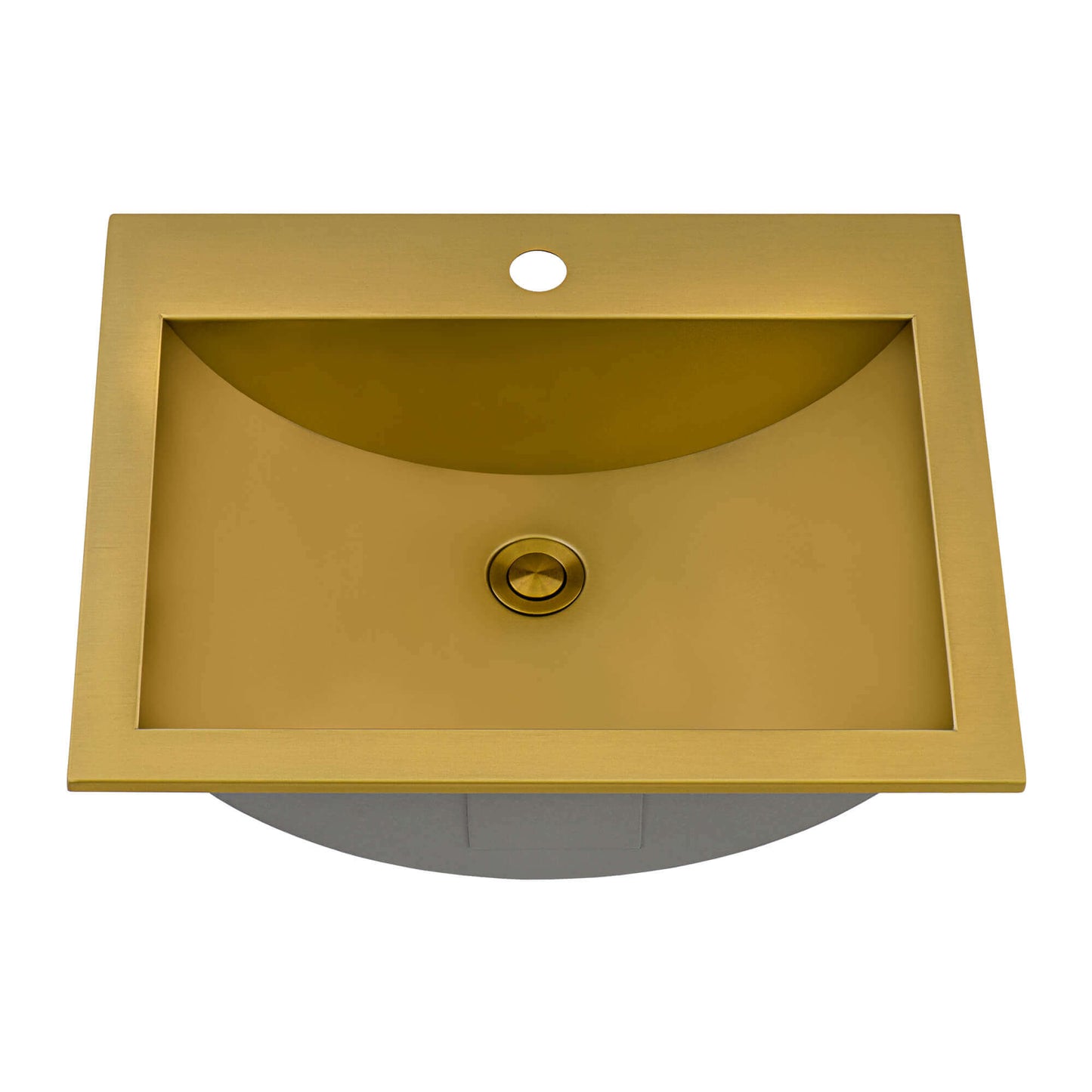 Ruvati 21 x 17 inch Drop-in Topmount Bathroom Sink Polished Brass Stainless Steel - RVH5110