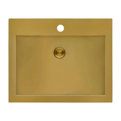 Ruvati 21 x 17 inch Drop-in Topmount Bathroom Sink Polished Brass Stainless Steel - RVH5110