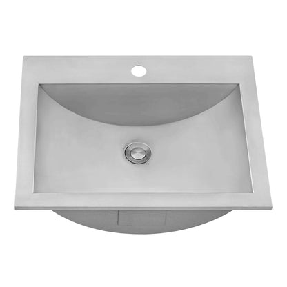 Ruvati 21 x 17 inch Drop-in Topmount Bathroom Sink Polished Brass Stainless Steel - RVH5110