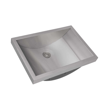 Ruvati 20 x 14 inch Stainless Steel Rectangular Bathroom Sink Semi-Recessed - RVH6211