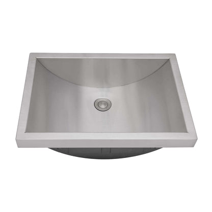 Ruvati 20 x 14 inch Stainless Steel Rectangular Bathroom Sink Semi-Recessed - RVH6211