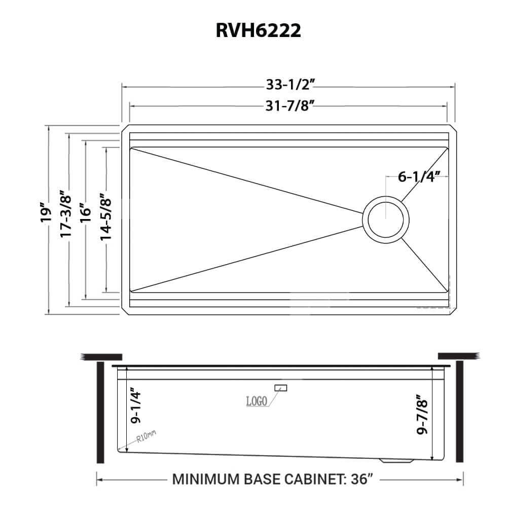 Ruvati 33-inch Stainless Steel Workstation Two-Tiered Ledge Kitchen Sink Undermount - RVH6222