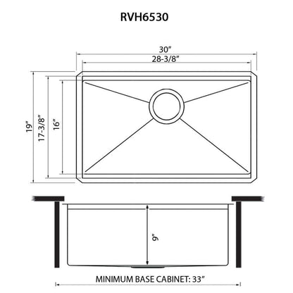 Ruvati 30-inch Stainless Steel Workstation Undermount Kitchen Sink Single Bowl - RVH6530